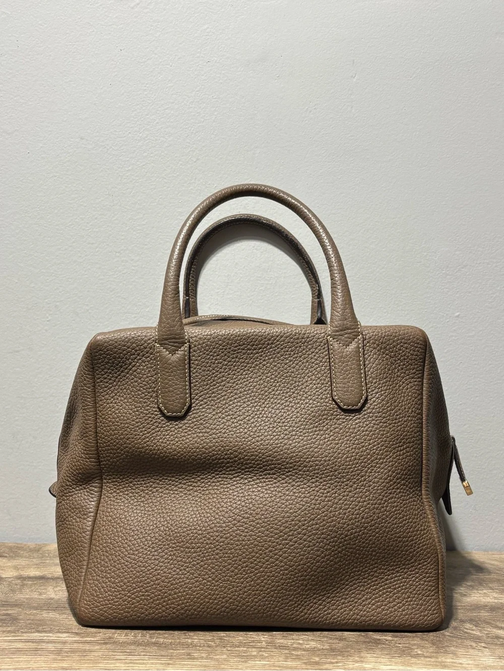Bruno Magli Pebbled Leather Satchel in Taupe